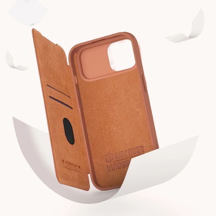 Etui Skórzane Nillkin Qin Pro Leather do iPhone 15 Pro - Czarne