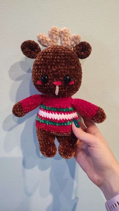 Świąteczny jelonek/renifer szyty ręcznie amigurumi