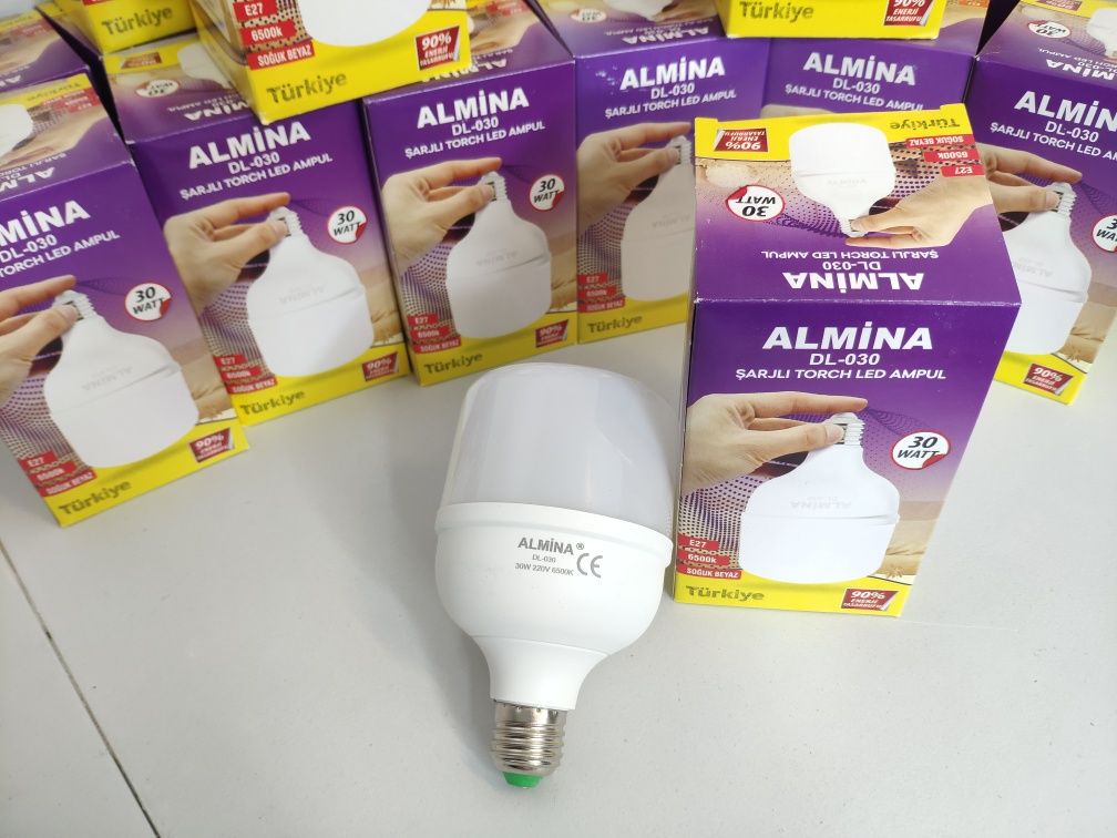 Акумуляторна LED лампа ALMINA DL-030 30 w Цоколь Е27