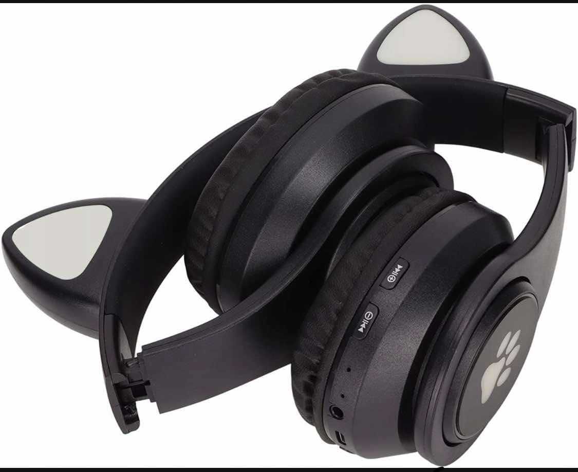 Słuchawki dla Dzieci Kocie Uszy Bluetooth BEZPRZEWODOWE z Mikrofonem
