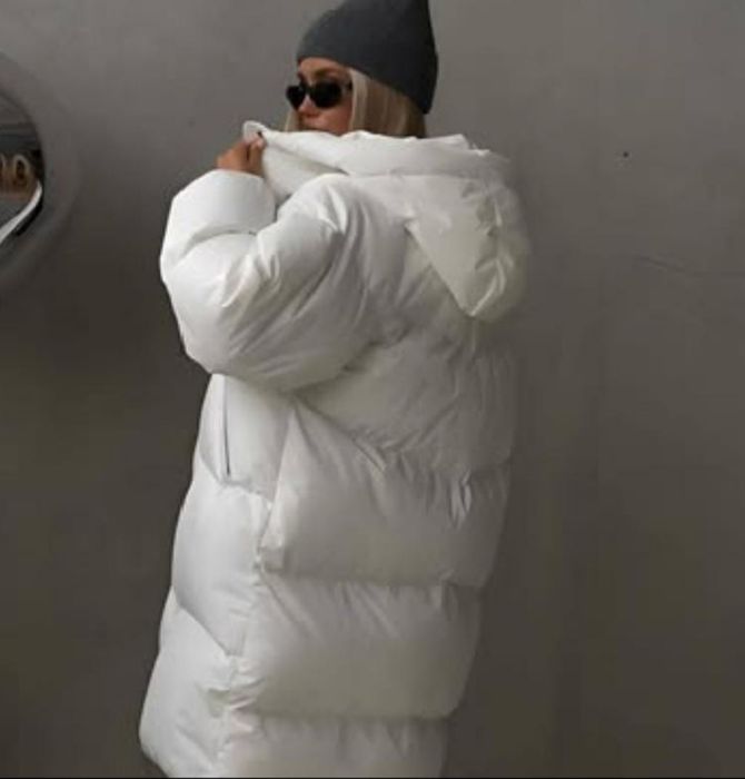 Женский белый пуховик куртка