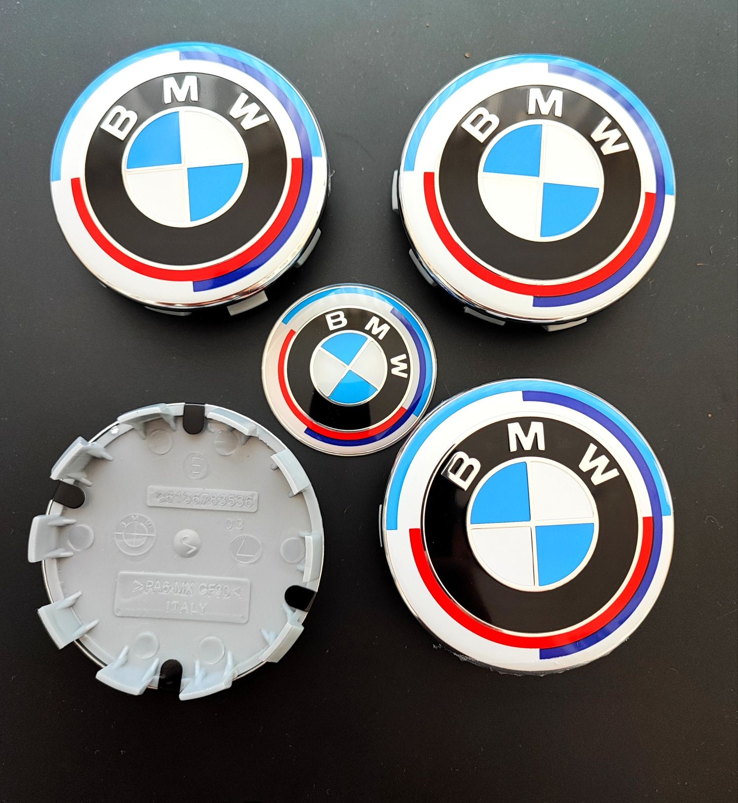 Símbolos BMW 50 Aniversário 4*68, 82, 74 e 45mm NOVOS capô mala jantes