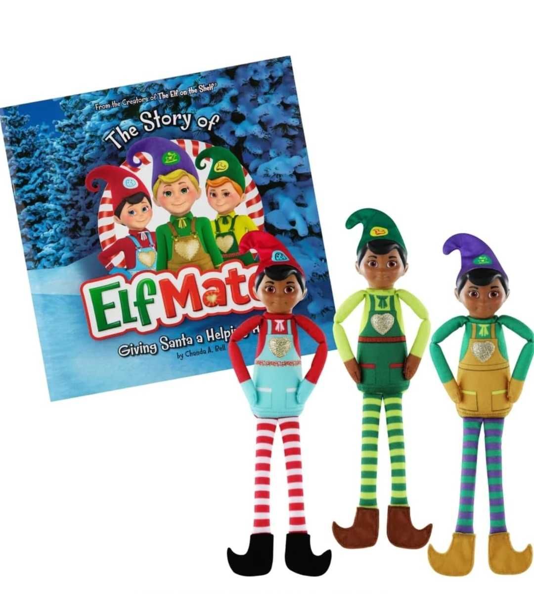 3 elfy brazowe i książeczką elf on The shelf niegrzeczny Elf