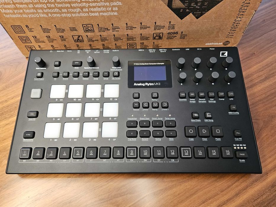 Elektron Analog Rytm MKII Black c/ Decksaver e Manual