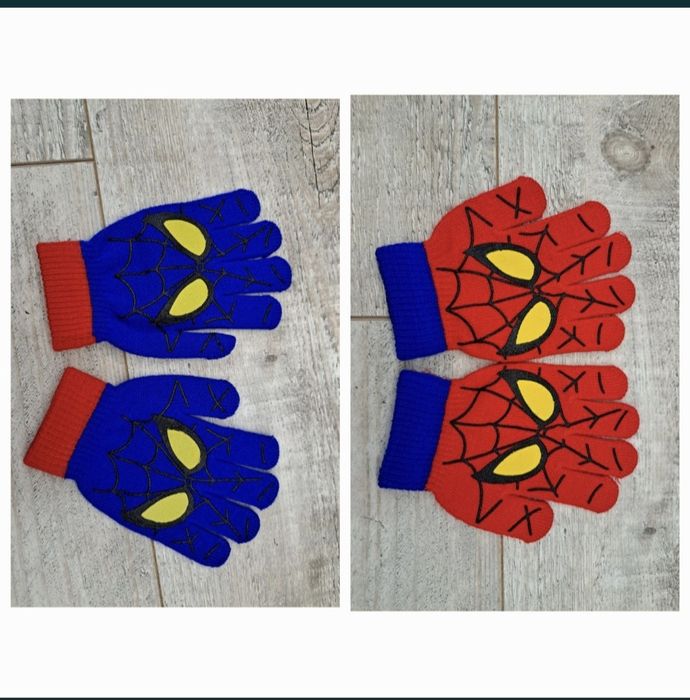 Rękawiczki dziecięce Spider-Man - 2 pary - czerwone, niebieskie