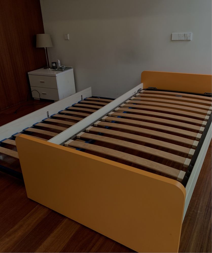 Cama solteiro dupla +2 colchoes