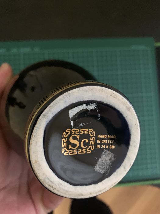 Ваза - Амфора Кобальт Позолота 24 Карата Фарфор Греция