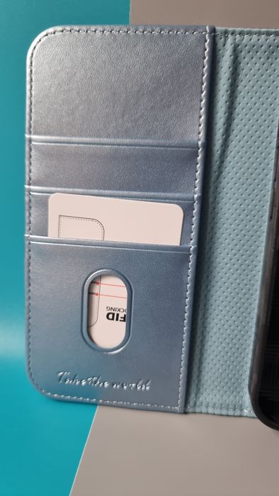 Etui Portfelowe TUCCH do IPhone 14 Pro 6,1 niebieskie, RFID