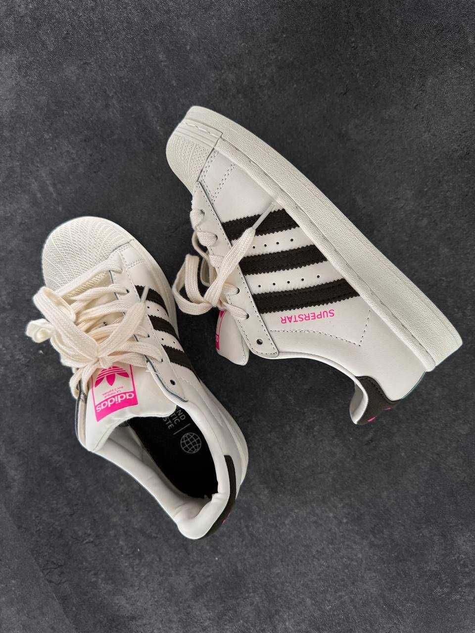 Женские кроссовки Adidas Superstar Cream Black Pink 36-41 Наложка! Топ