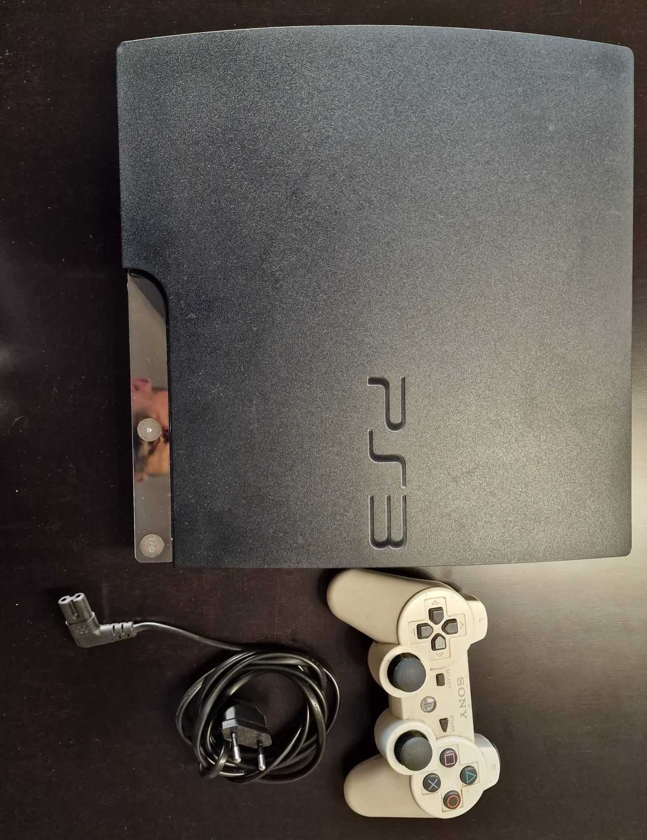 Playstation 3 - Bom estado - Oferta de comando, cabos e 9 jogos!