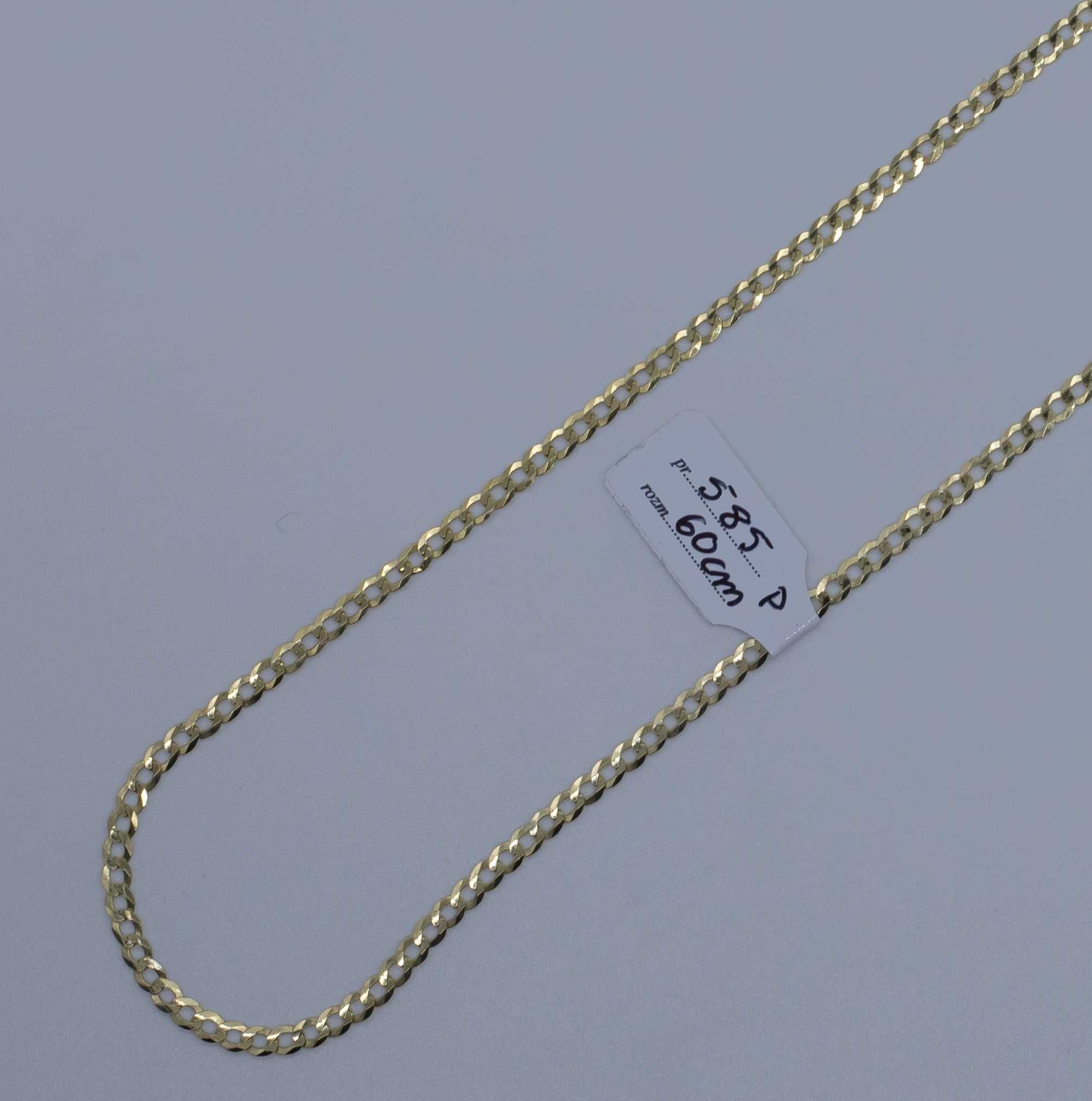 złoty łańcuszek 585 14K 6,95 gram 60cm Pancerka Nowa PEŁNA