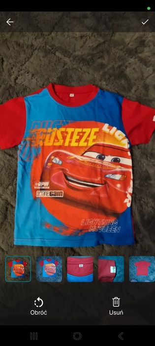 Koszulka chłopięca z nadrukiem Zygzaka McQueena z filmu "Auta".
