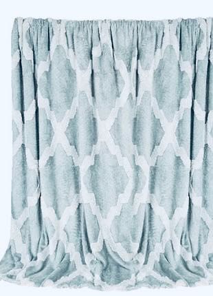 Плeд двоcтоpоннiй, 180х200cм колір тіфані