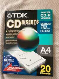 TDK  CD Inserts Wkladki do płyt kompaktowych