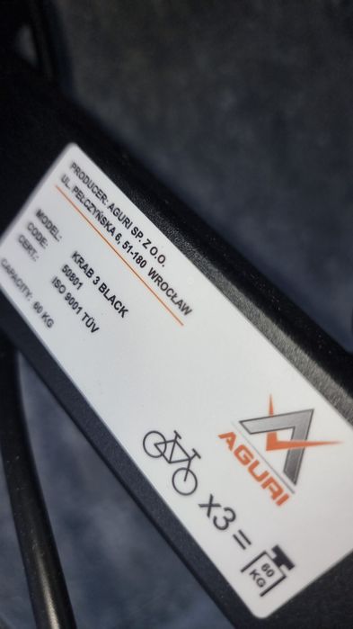 Bagażnik Aguri na 3 rowery składany