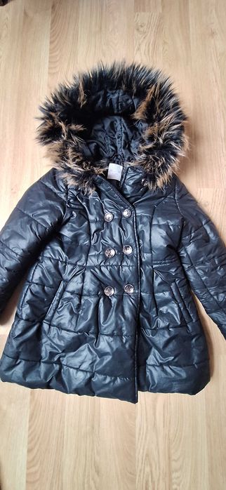 Kurtka dziewczęca zimowa czarna r. 146 cm