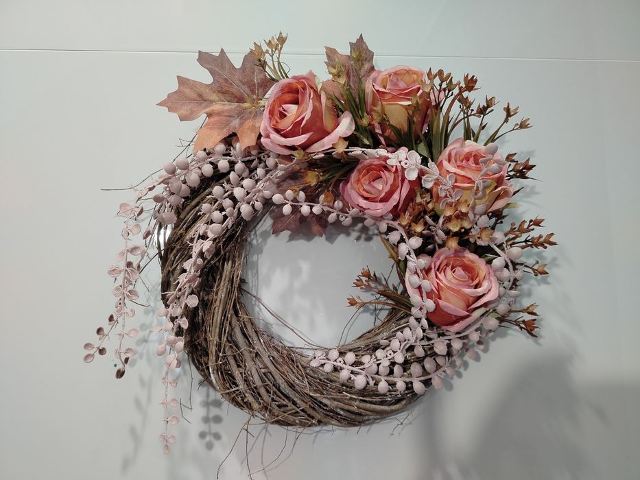 Wianek na drzwi, na cmentarz, jesienny