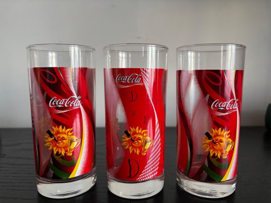 Nowe szklanki kolekcjonerskie Coca-Cola zestaw 3 sztuki
