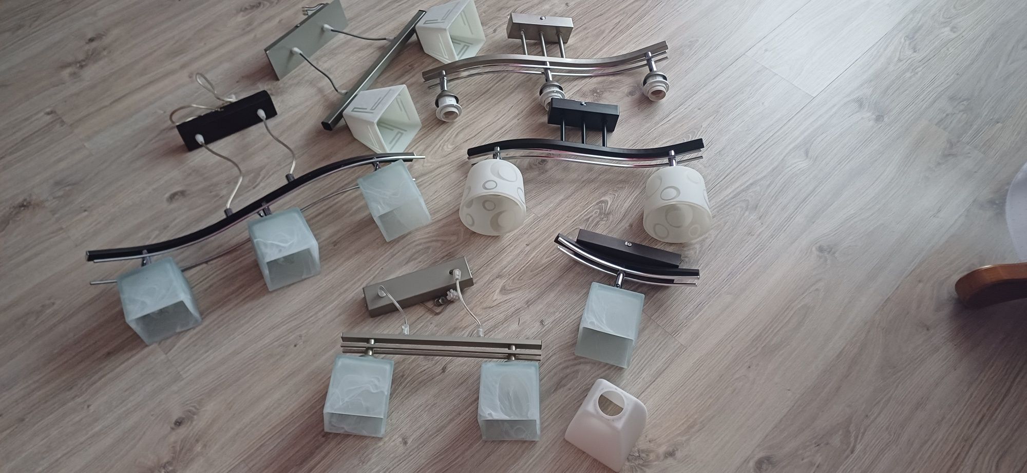 Lampa żyrandol potrójna 3 klosze