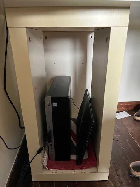 Secretária IKEA tampo de vidro e dois módulos