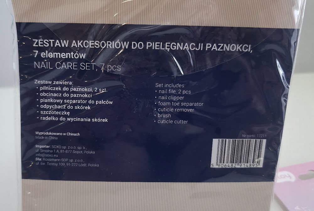 Zestaw do pielęgnacji paznokci 7el. granatowy nowy