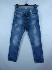 Denim Co. slim straight jeans dżinsy dziury W30 L32