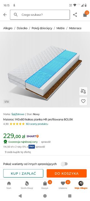 Materac do łóżeczka