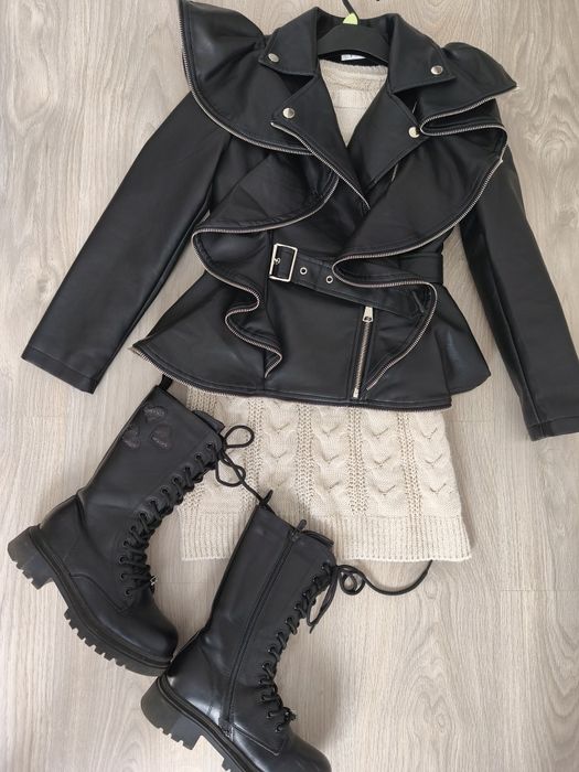 Kurtka ramoneska dla dziewczynki rozm. 134/140