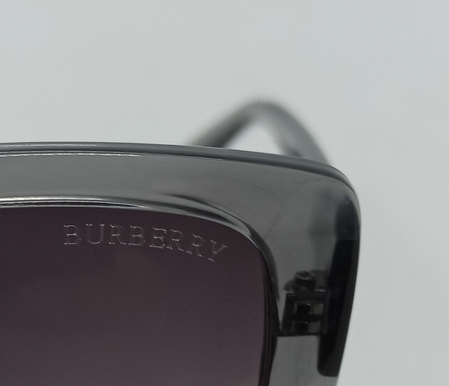 Burberry стильные брендовые женские очки серый градиент в прозр оправе