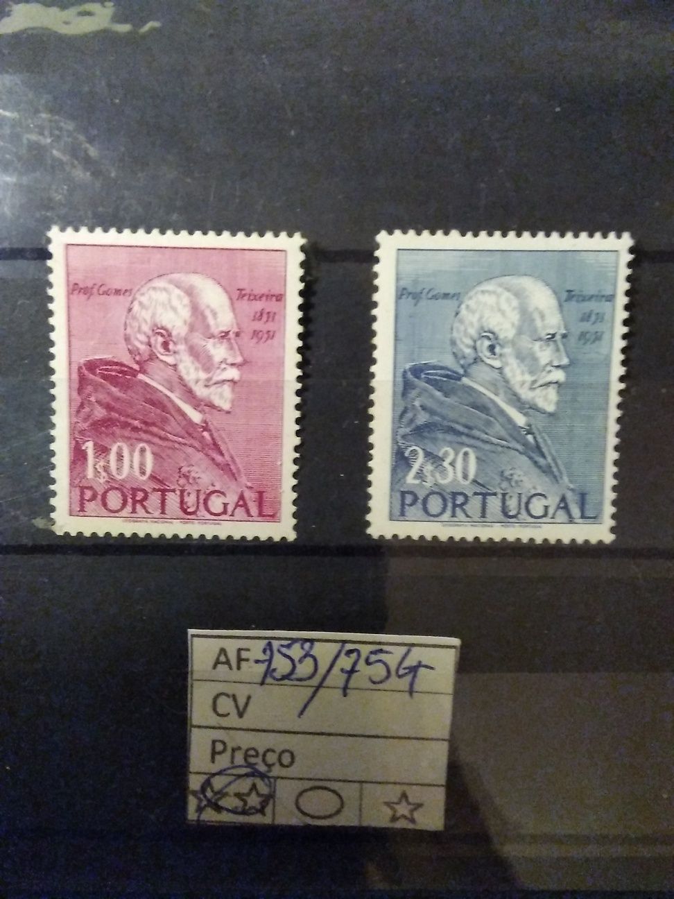 1952 1° Centenário Do Nascimento Do Prof. Doutor Gomes Teixeira MNH **