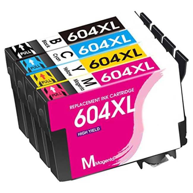 Conjunto 4 Tinteiros Epson 604 XL 604XL Compatíveis