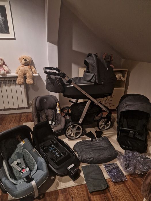 Wózek Espiro 3w1, 5w1 z kompletem fotelików Maxi Cosi, zadbany