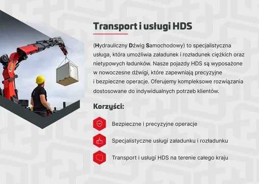 HDS Warszawa Dźwig Kontener REKLAMA Rozładunek Błonie- Grodzisk Maz.