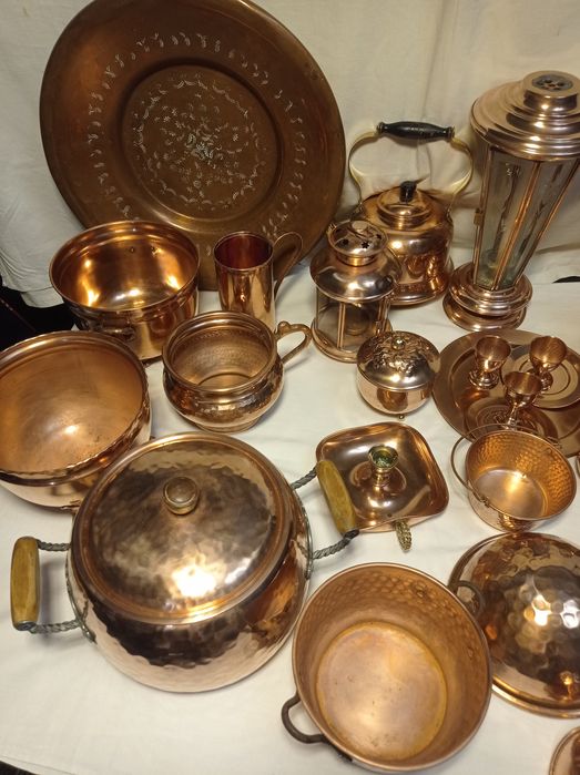 Медная винтажная посуда