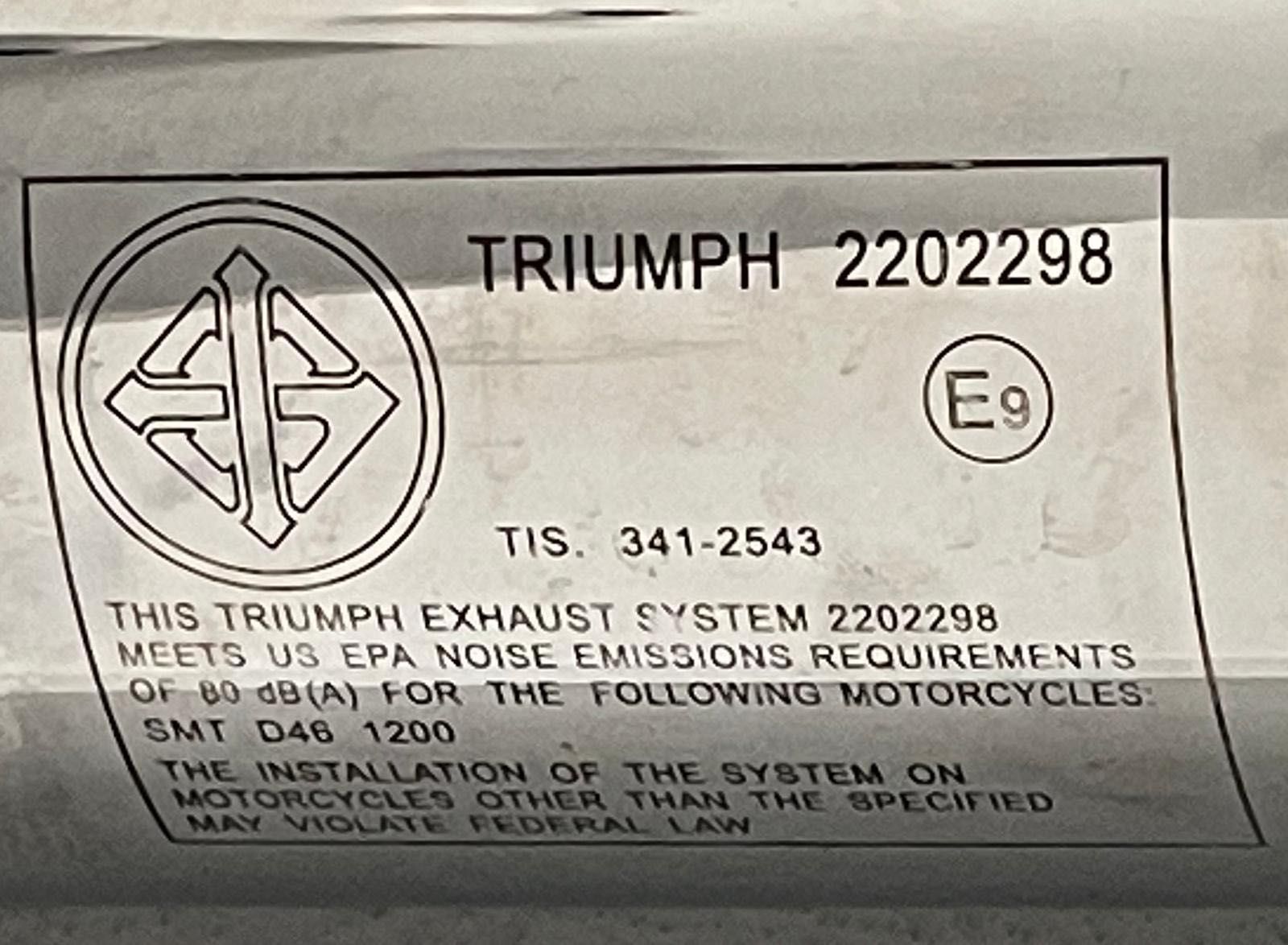 Triumph Bonneville Speedmaster 
1200 tłumik wydech komplet Idealne org