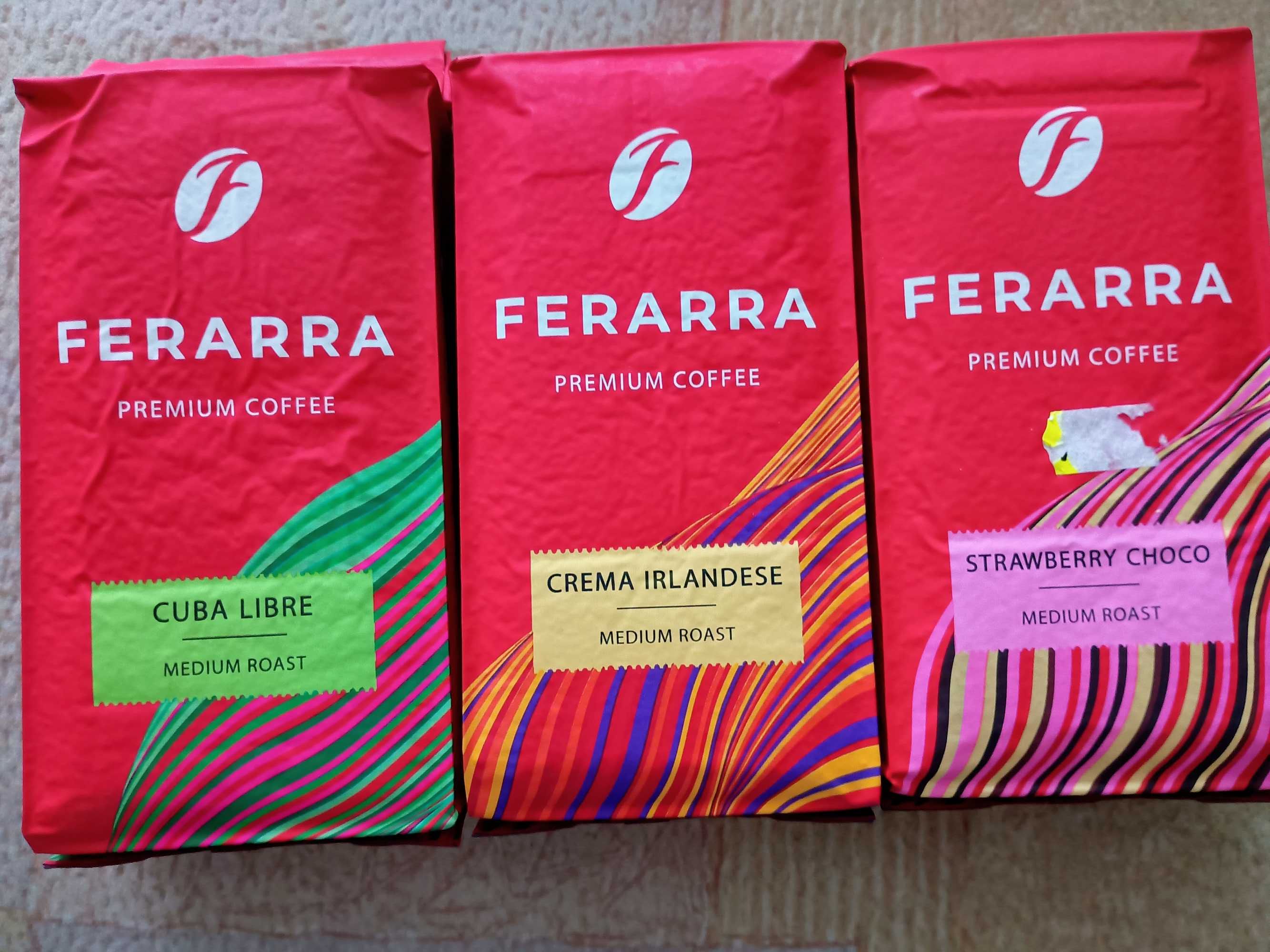Kawa mielona Ferarra 250g (rum, irlandzki krem, poziomka z czekoladą)
