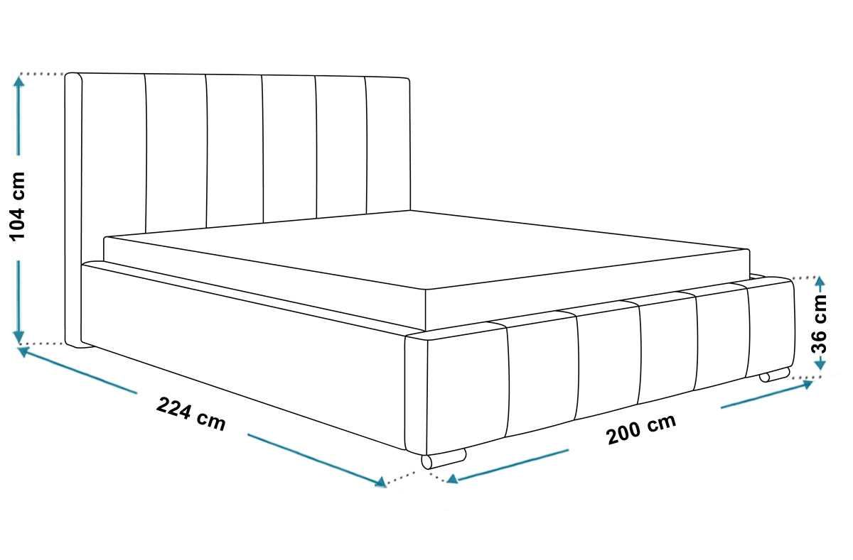 Łóżko tapicerowane LUX 1 180x200 Stelaż + pojemnik