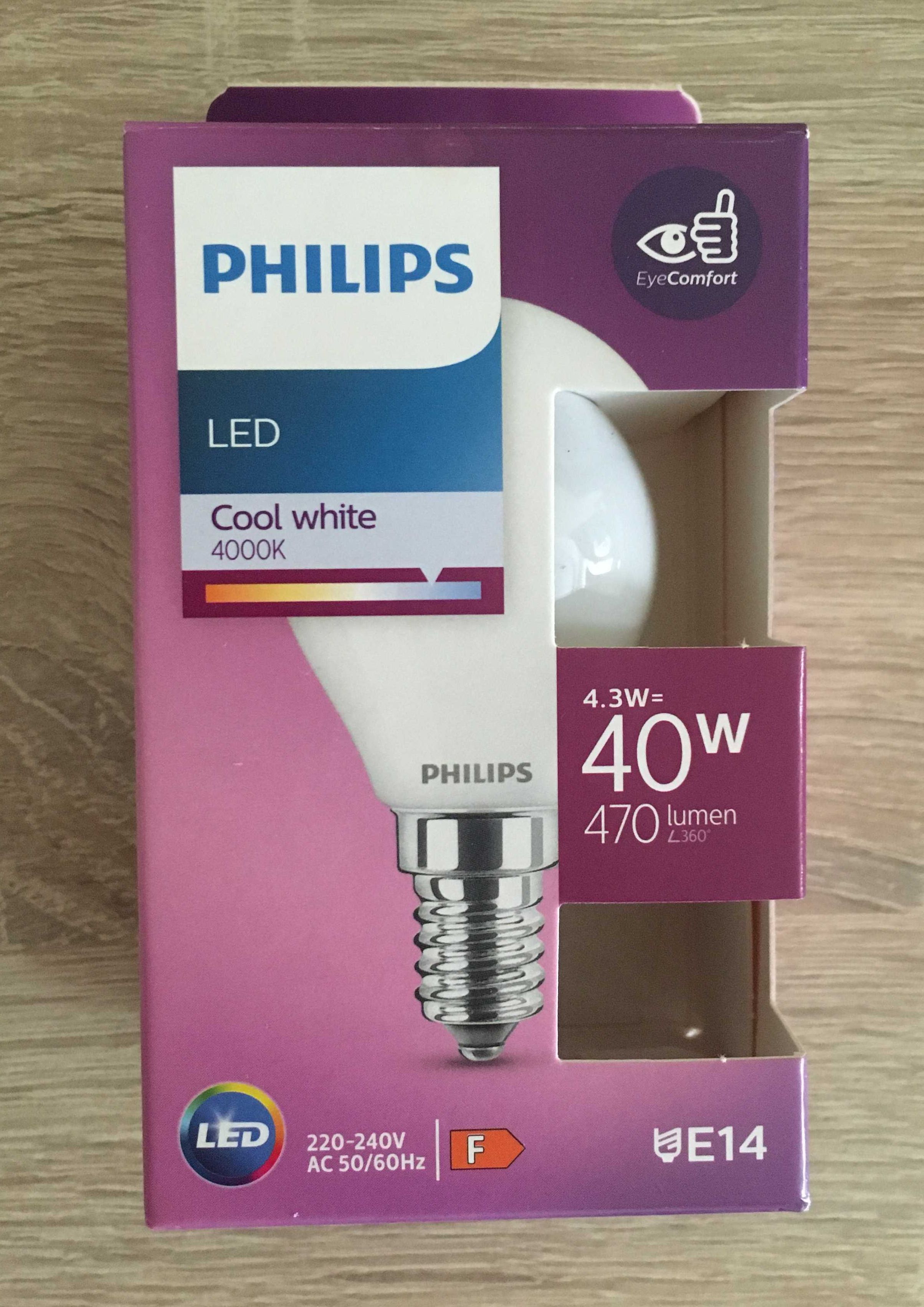 LED-лампочка Philips 4,3W (40W) cool white Е14