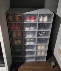 Pudełka szare 10 sztuk modułowe na buty ubrania organizery