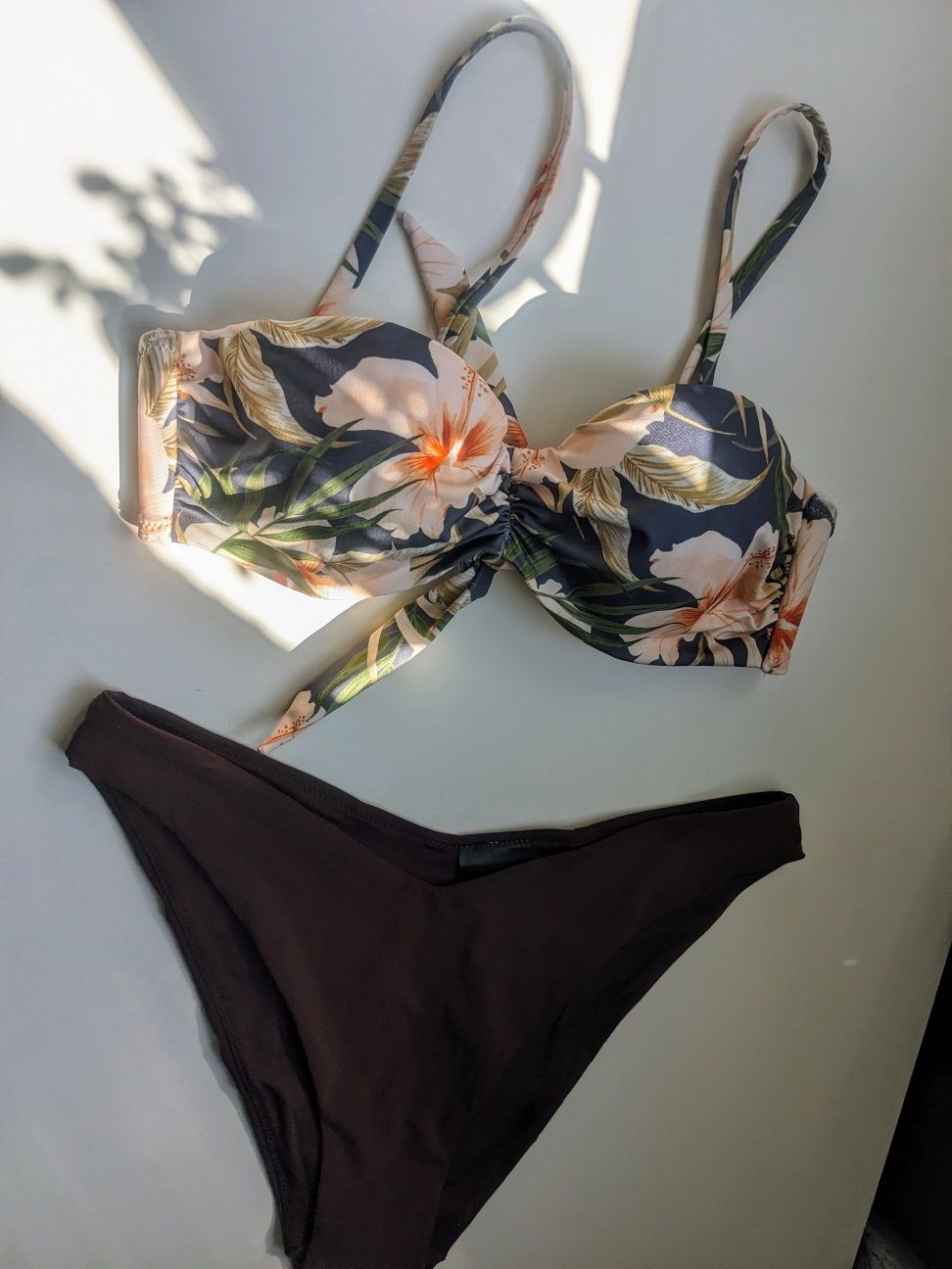 Bikini strój kąpielowy dwuczęściowy kwiaty kwiatki brazylijski