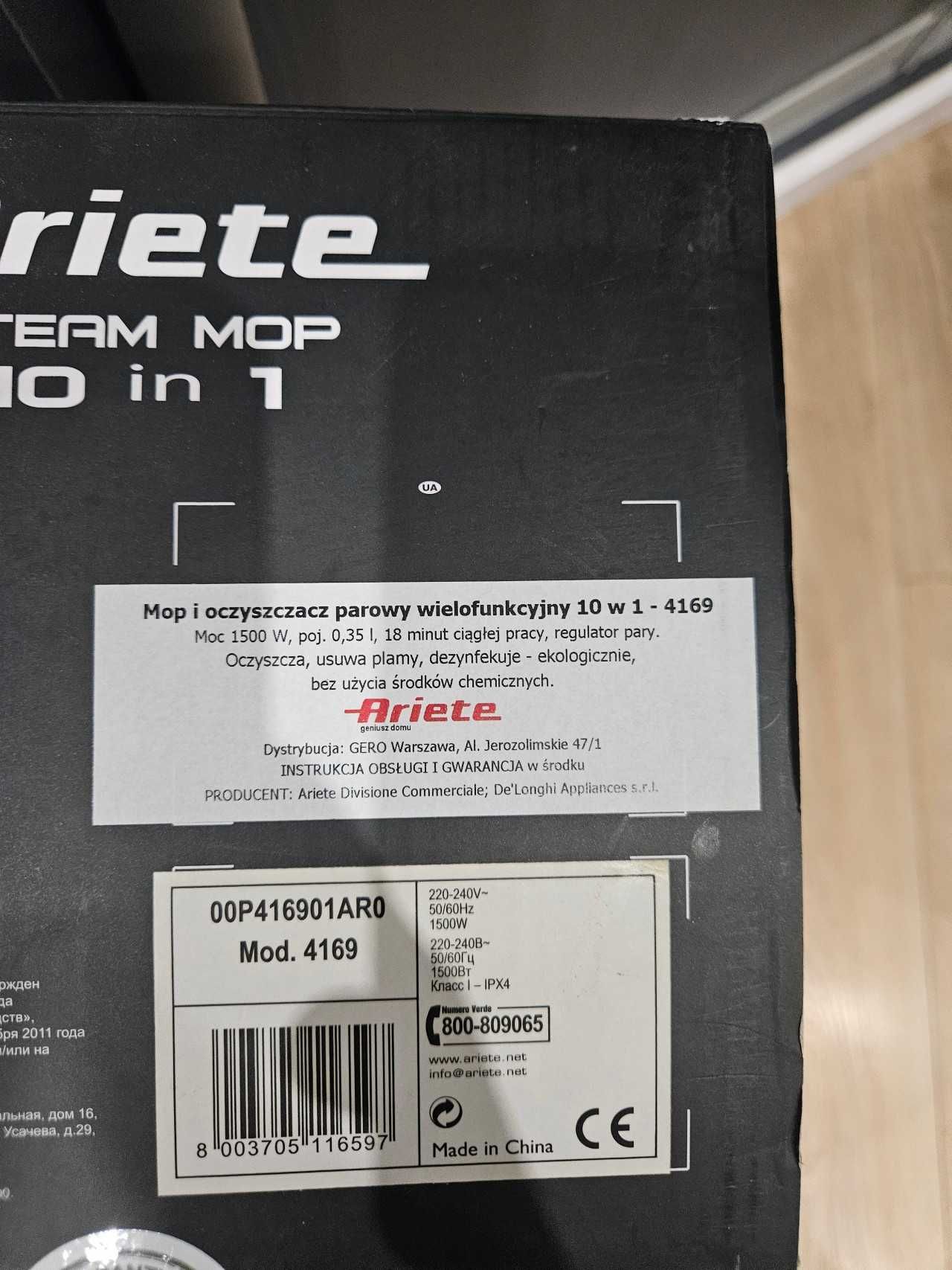 Mop parowy ARIETE 4164 Multi Steam System Gwarancja