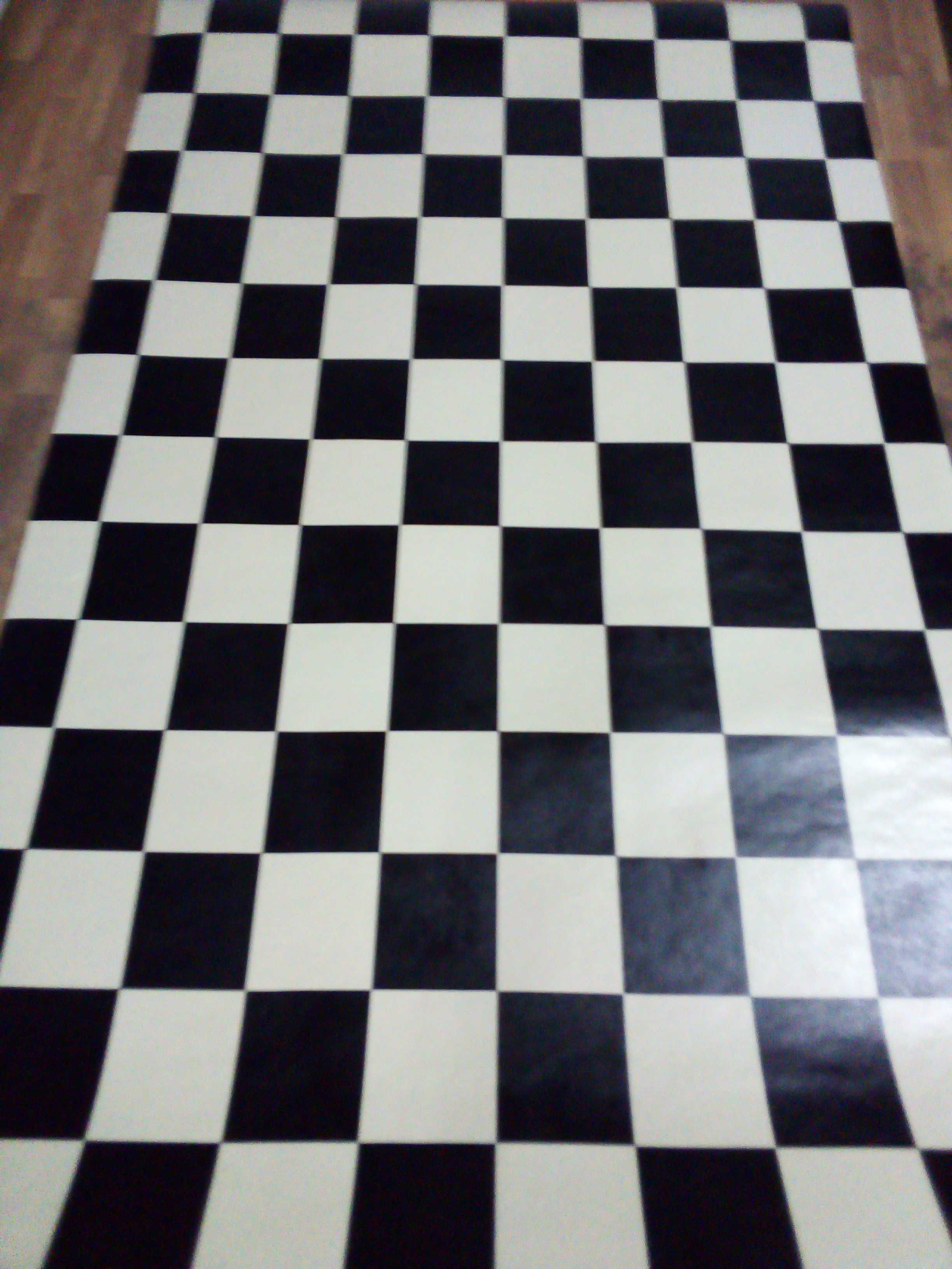 Линолеум черно-белые квадраты шахматная доска утепленный