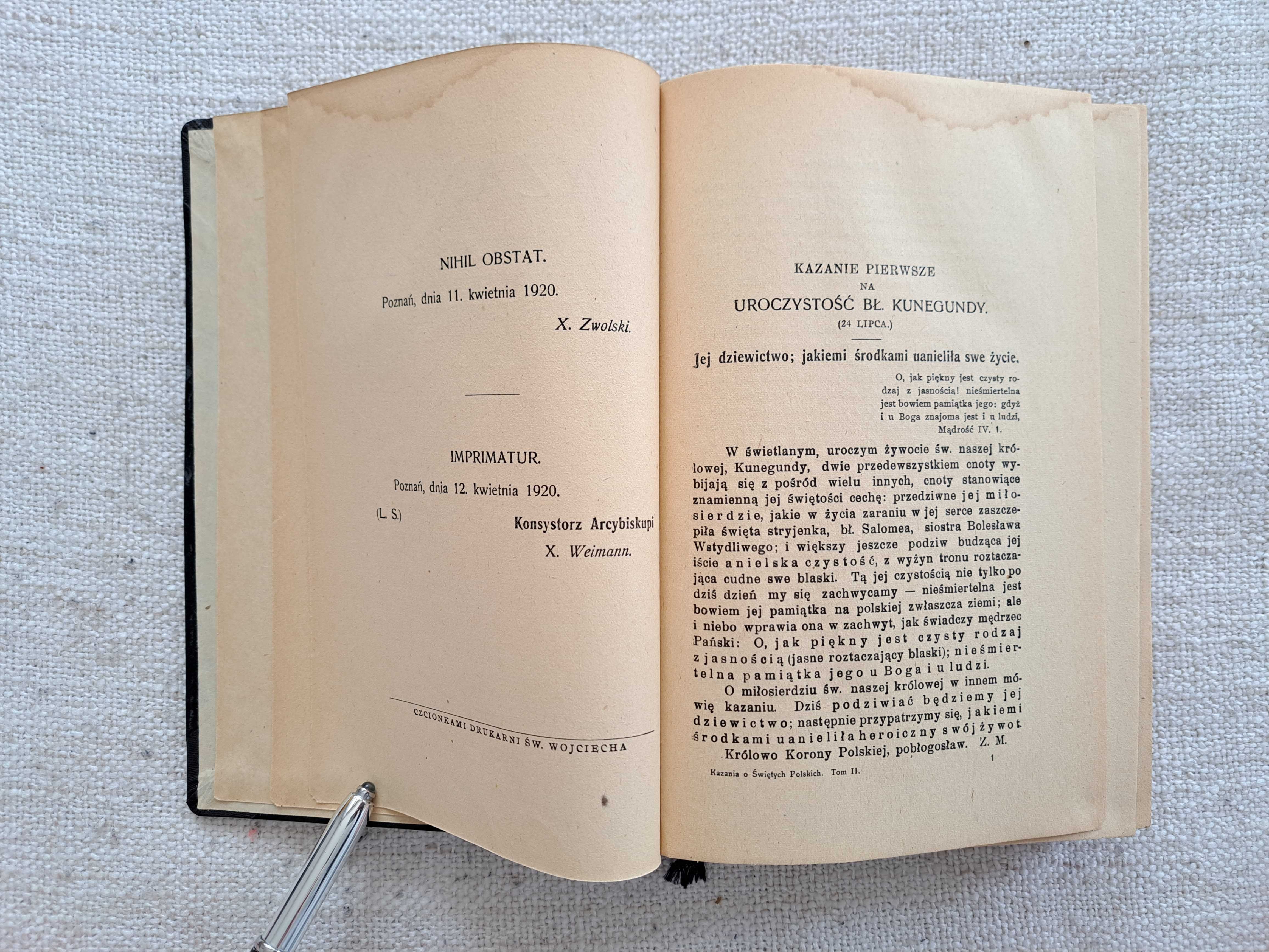 1920 rok. Kazania na uroczystości Polskich Świętych i Błogosławionych