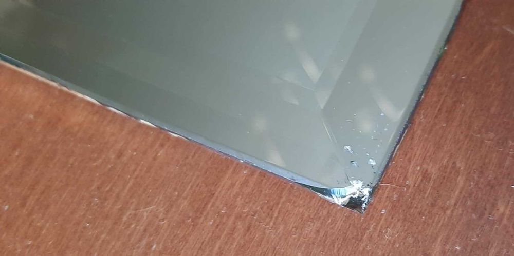 Lustro srebrzone bez ramy P. B. British Silvered Glass XIXw. ukruszone