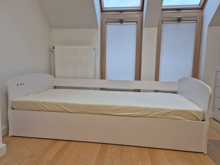 Łóżko 180x80 białe otwierane z pojemnikem na pościel