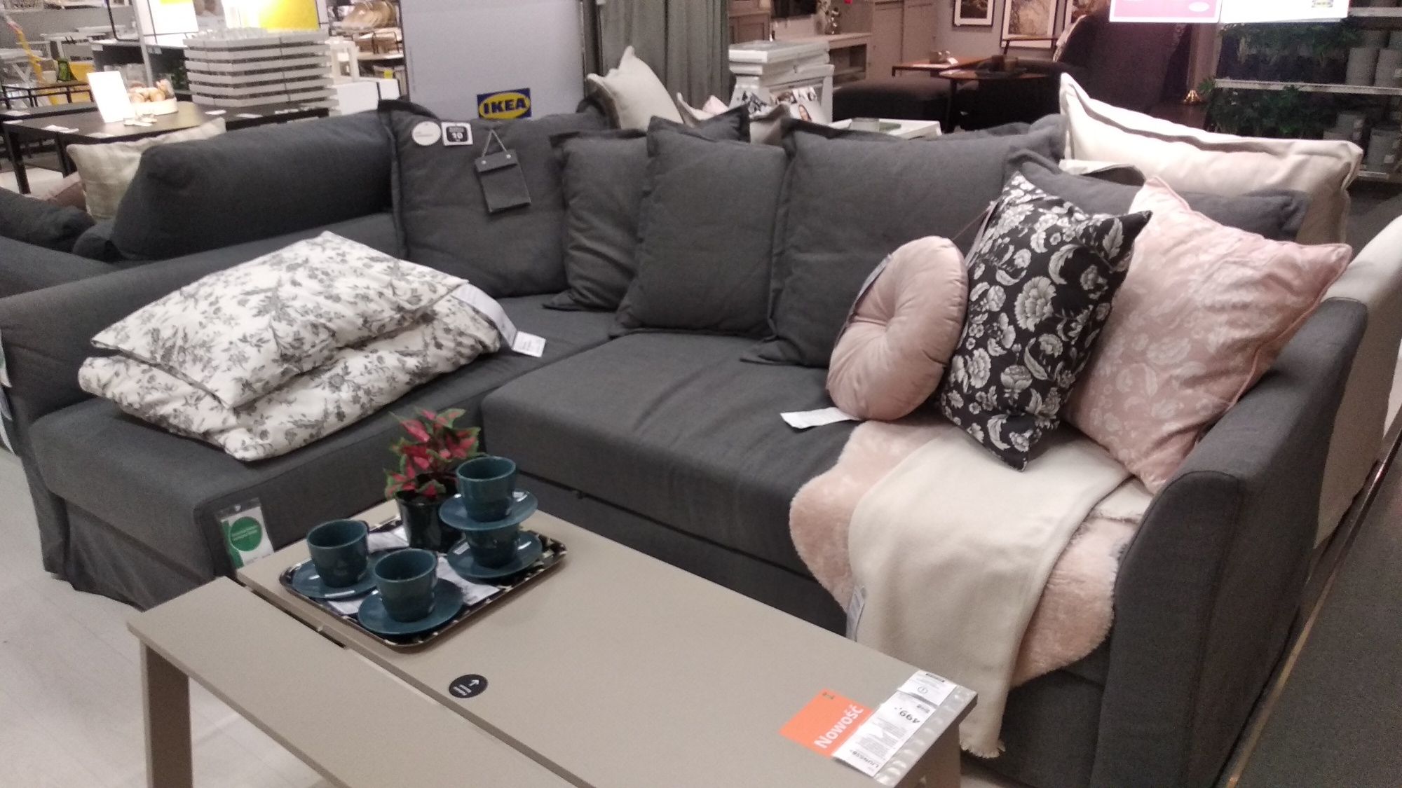 Narożnik holmsund Ikea szary duży nowy