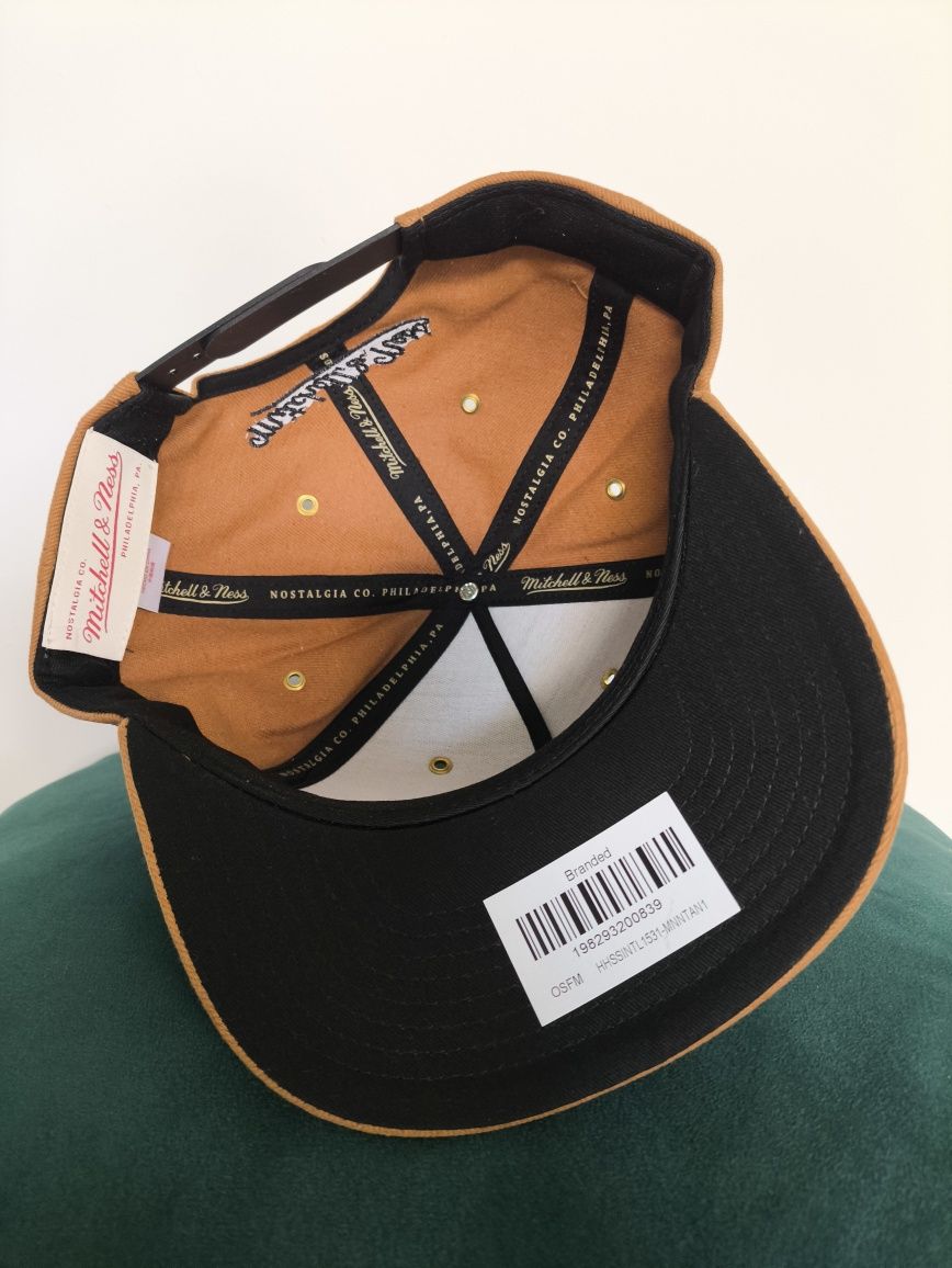 Czapka Mitchell & Ness trek pinscript pro crown Brown, brązowa czapka