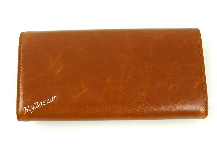 Damski, skórzany portfel LOREN 64003 brązowy elegancki skóra