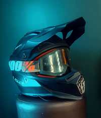 Kask LS 2 MX437 + Gogle 100% STRATA + Intercom Freedcoon T com SC