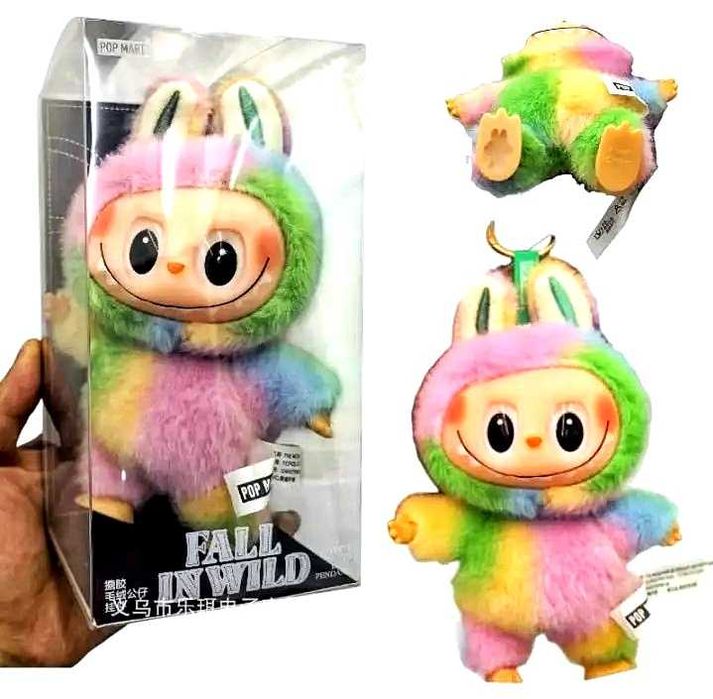 Лабубу Labubu Качество 4 сезон радужная 16 см, Прозрачная Упаковка